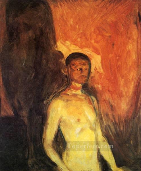 self portrait in hell 1903 Edvard Munch Expressionism Oil Paintings